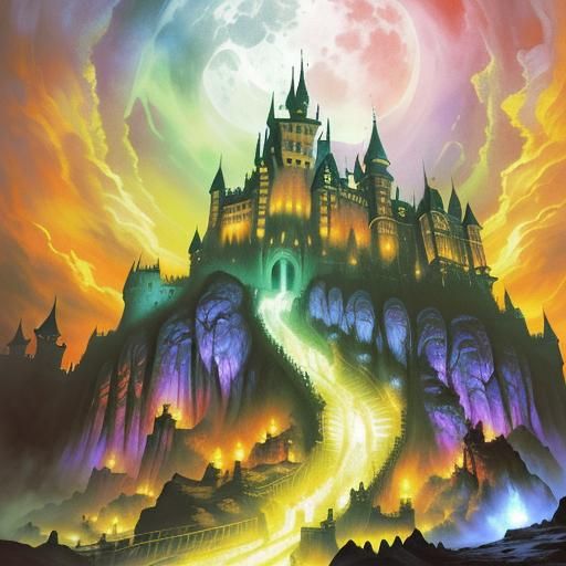 Dracula's Castle: A Horror Landscape Painting