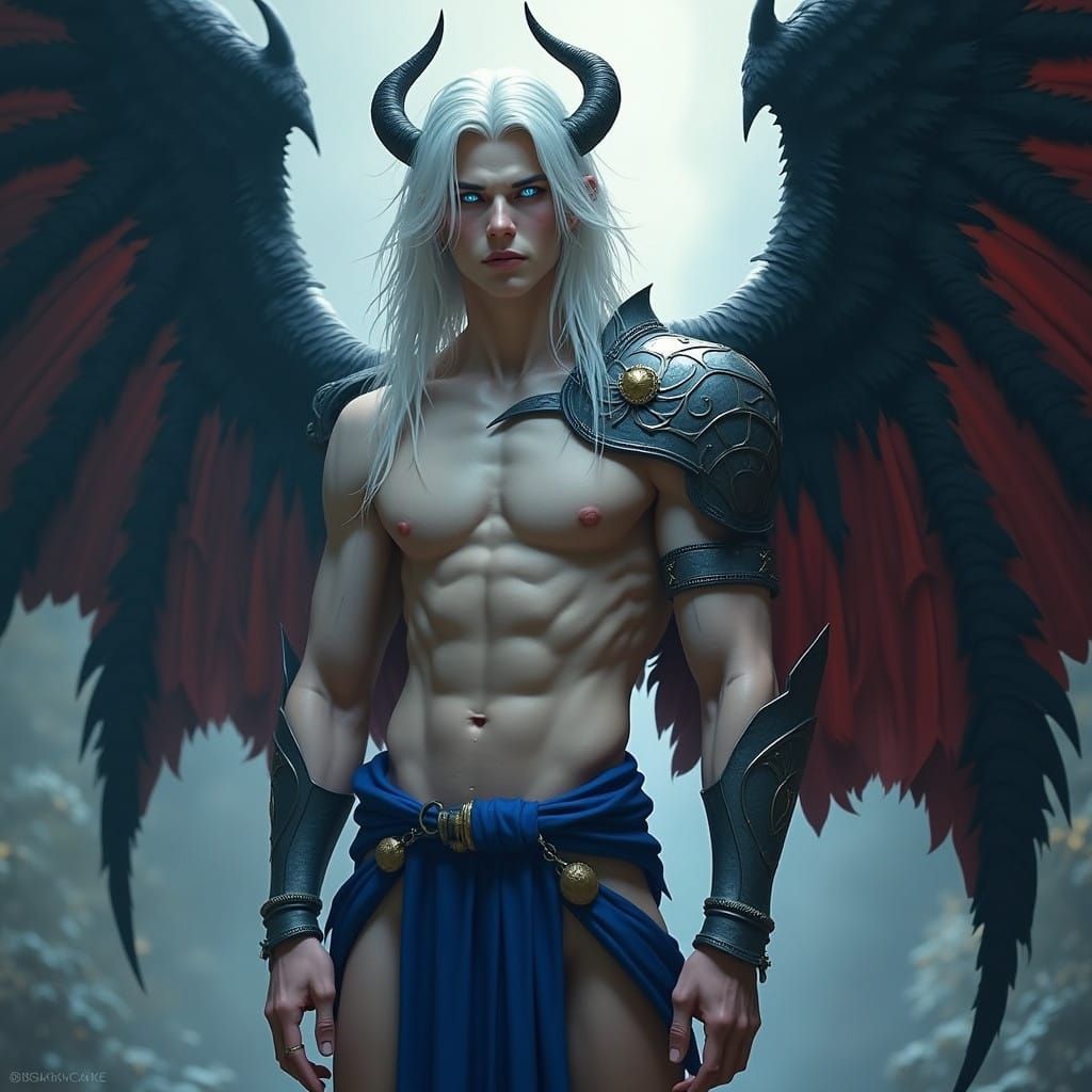 Elegant Incubus in Dark Fantasy Style