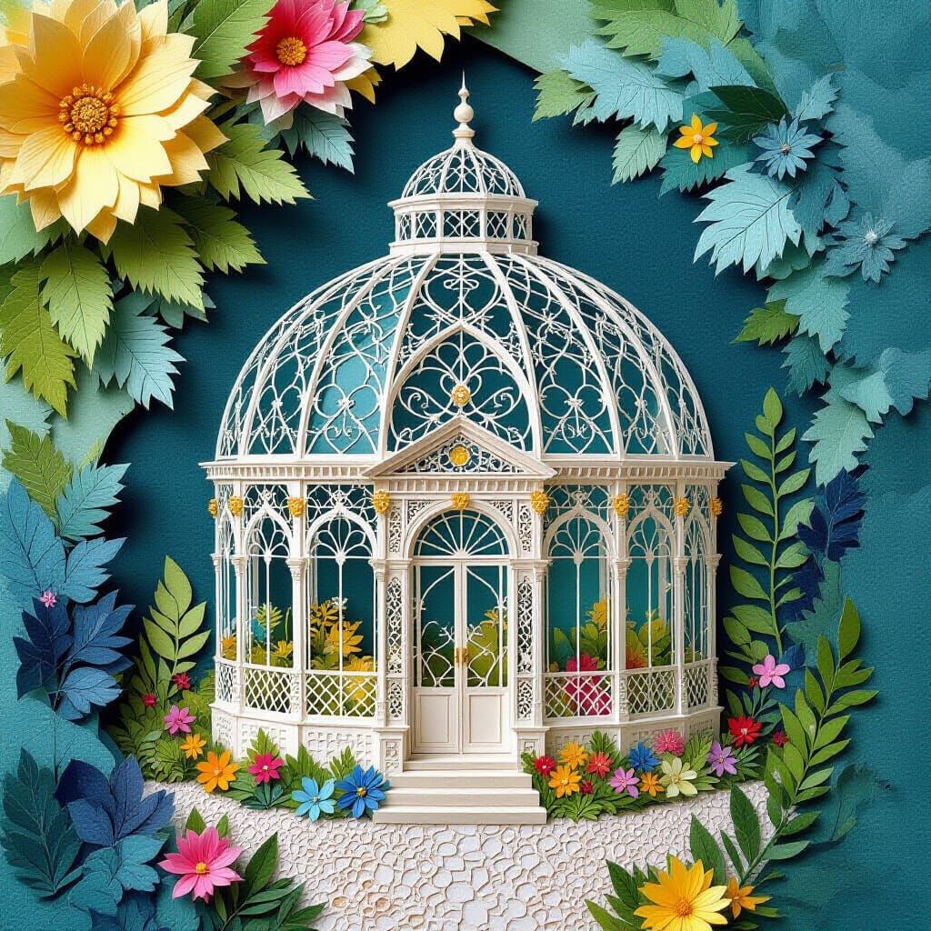 Paper Cut Glasshouse: Whimsical & Bold Colors