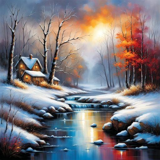 Winter Scene Generated by AI