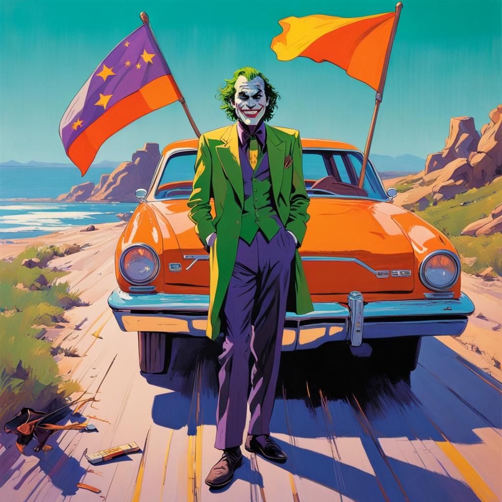 Psychedelic Summer Road Trip with Dog