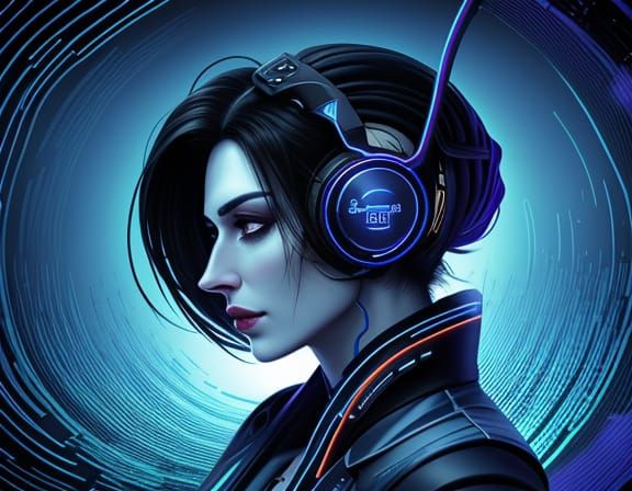 Abstract Blue Sound Wave Representing Neuroplasticity and Sy...