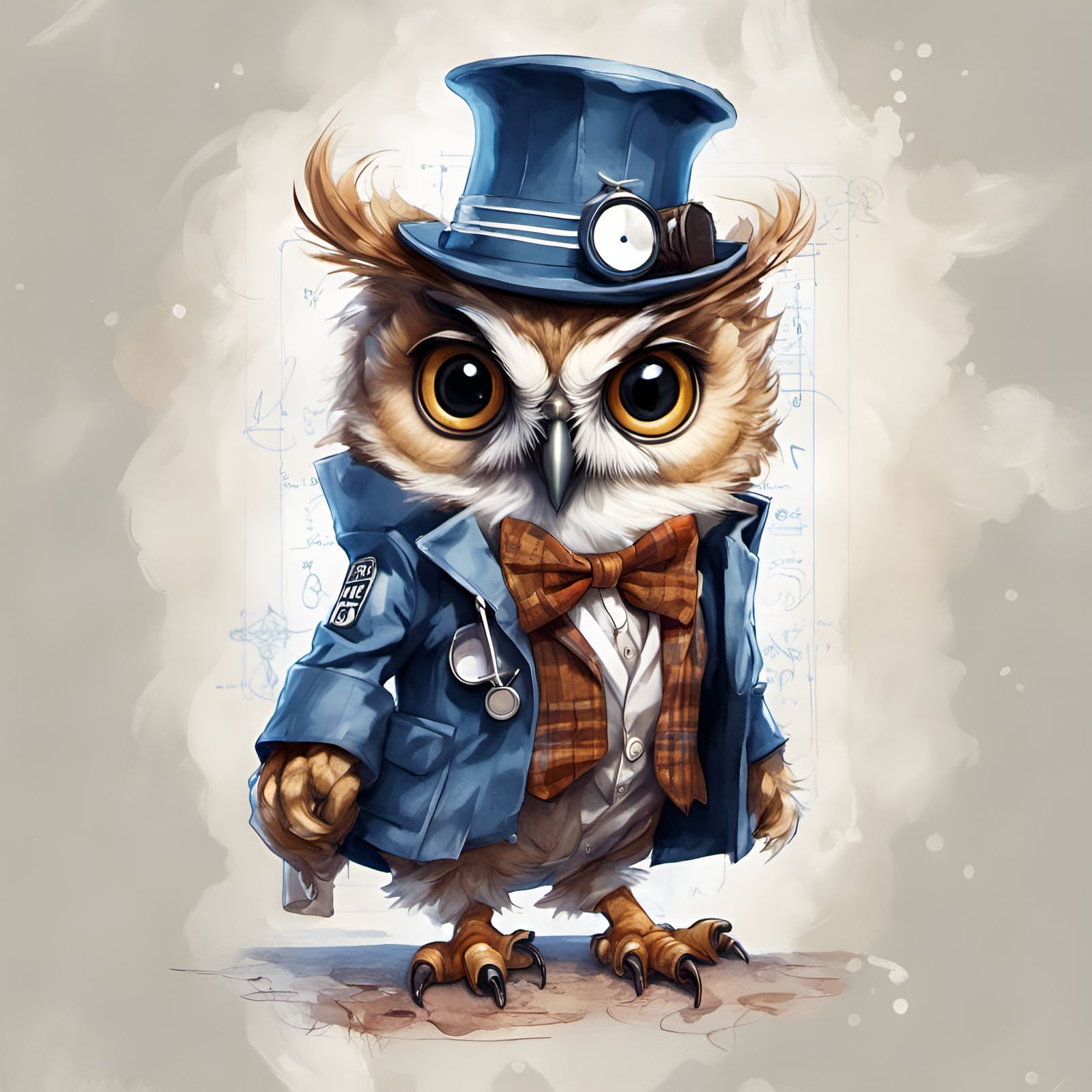 Chibi Owl as Doctor Who Portrait