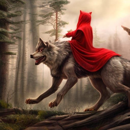 Red Riding Hood Rides a Ferocious Wolf