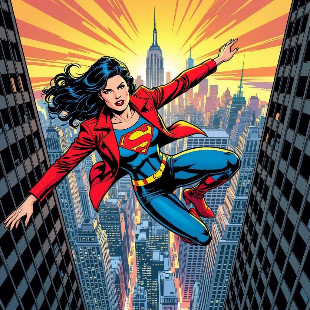 Lois Lane's High-Fashion Fall in Comic Style