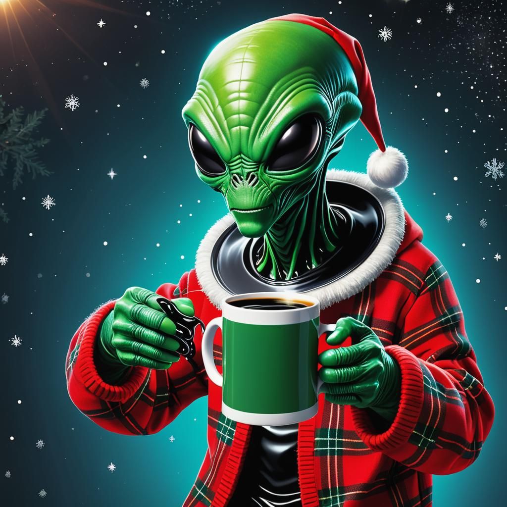Christmas Alien Ready for Earth Visit