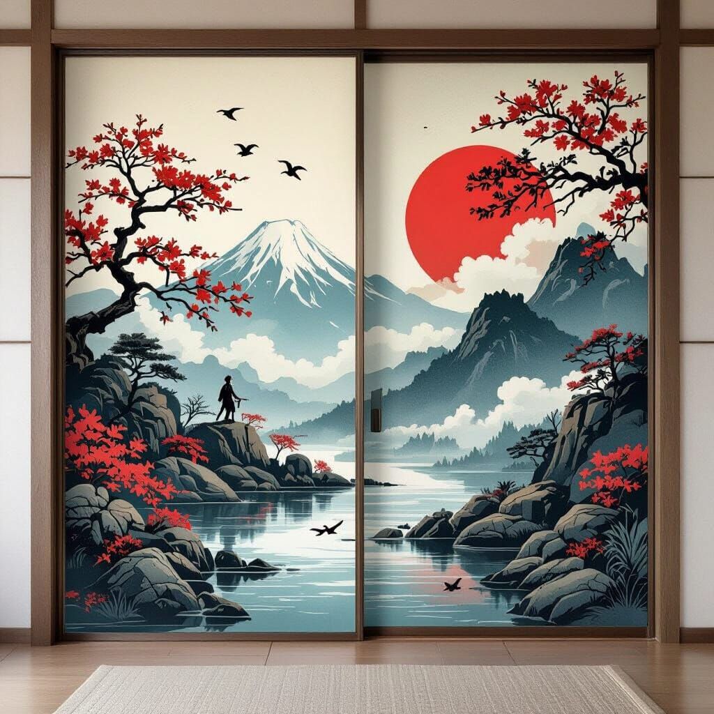 Japanese-Inspired Wardrobe Design with Natural Elements