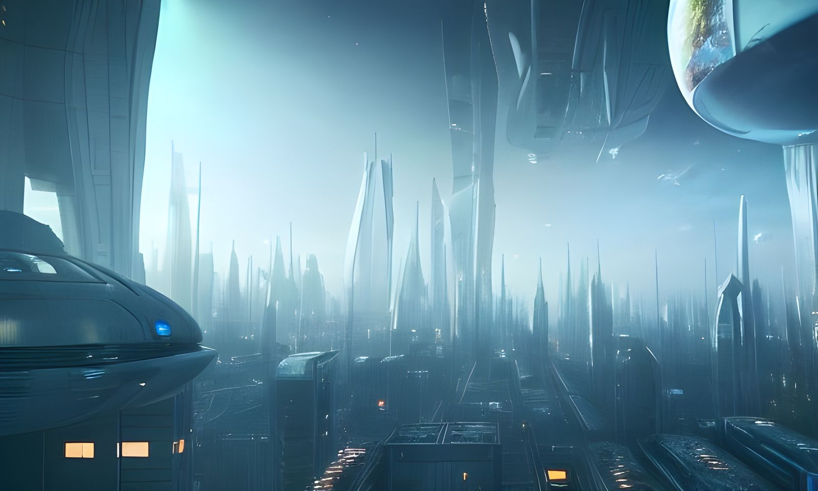 Futuristic Metropolis and Alien Forest in 3D