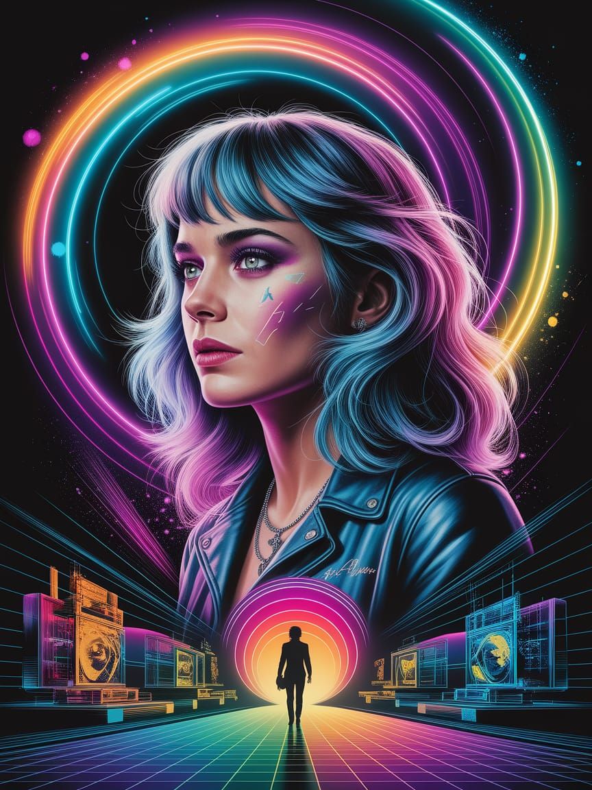 Psychedelic Neon Rock Band Poster Art