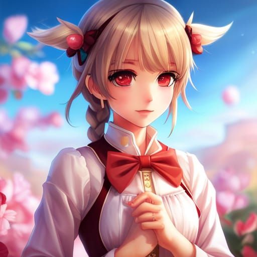 Strawberry Cow Girl in Anime Art Style