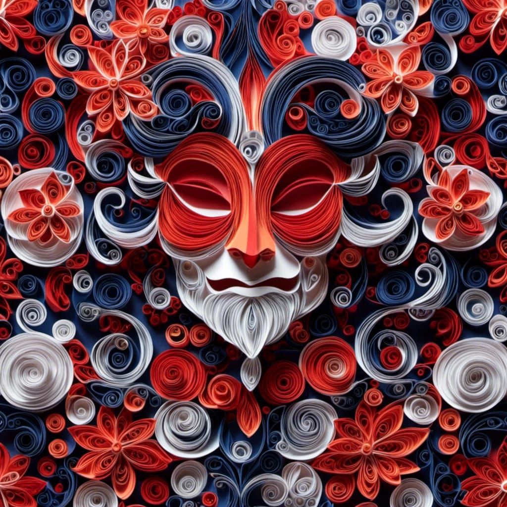 Ethereal Demon: An Abstract Quilling Illustration