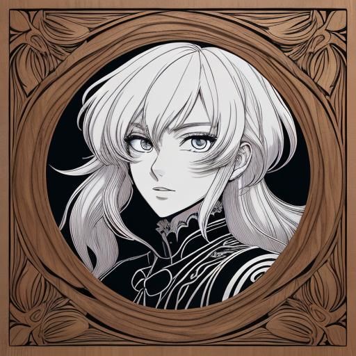 A somewhat large sketch of a charm. The frame is made of red...