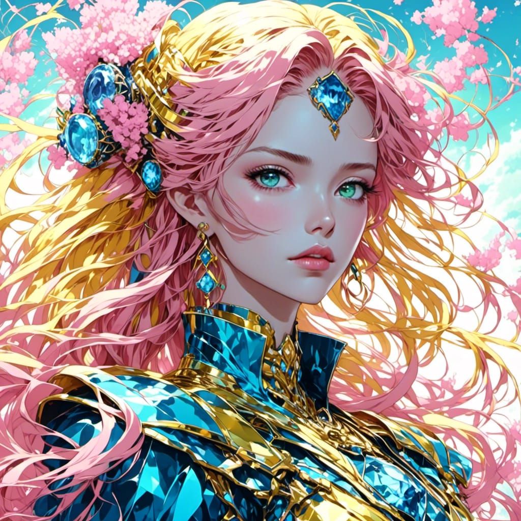 Gemstone Display with Pink Tourmaline and Gold