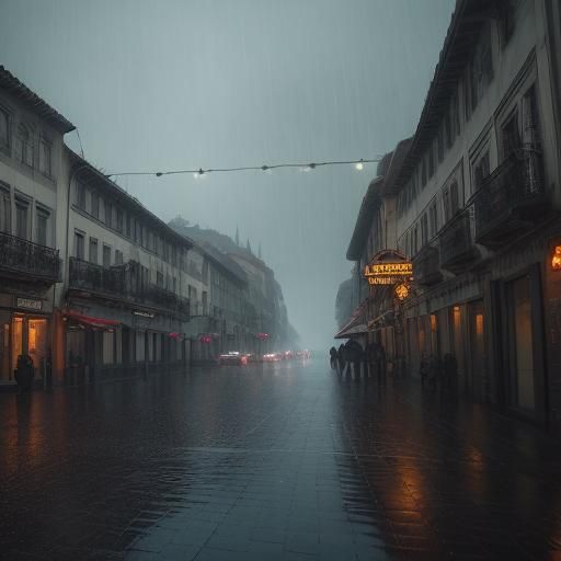 Rainy Day in Guimarães: Cinematic Cityscape
