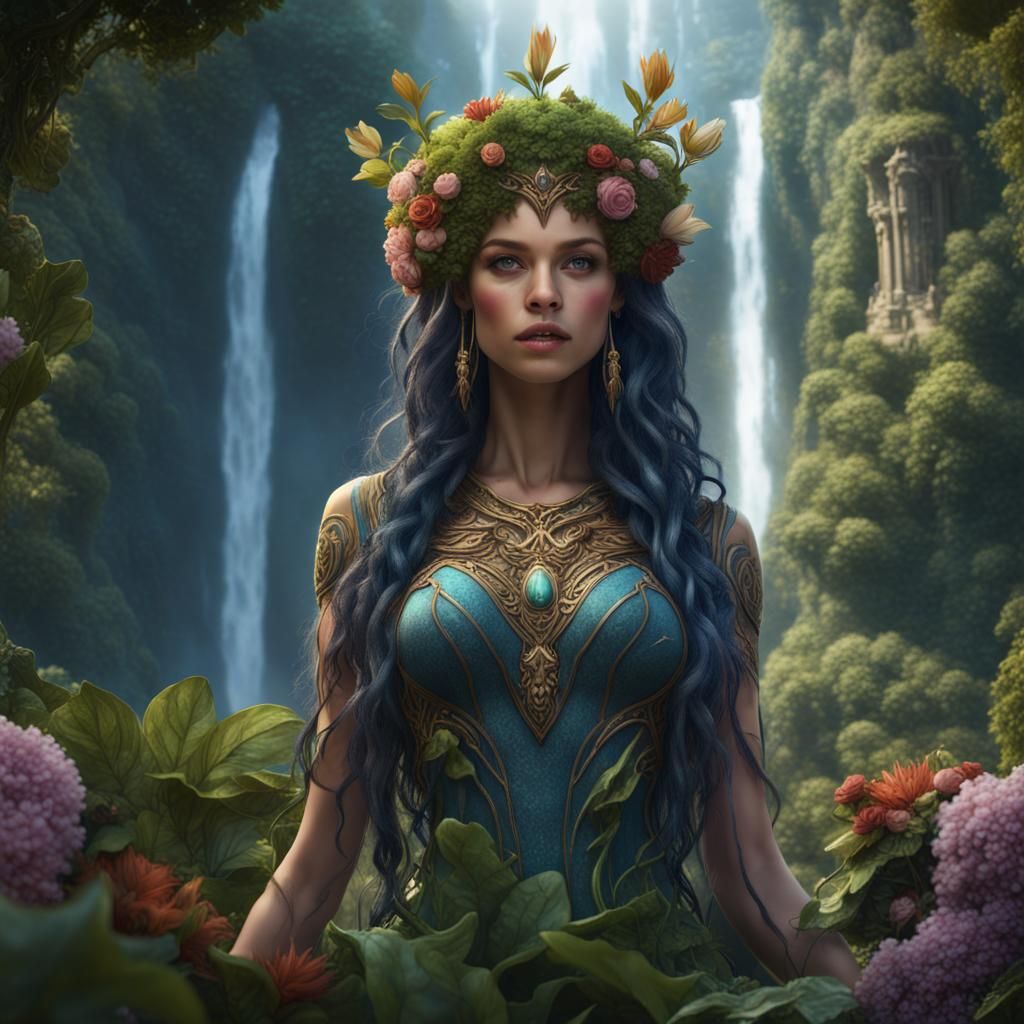 Gaia: Earth Goddess in Botanical Splendor