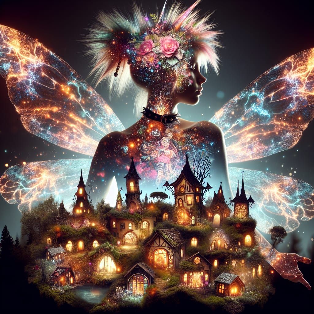 Teen Punk Fairy Reveals Magical Village in Silhouette