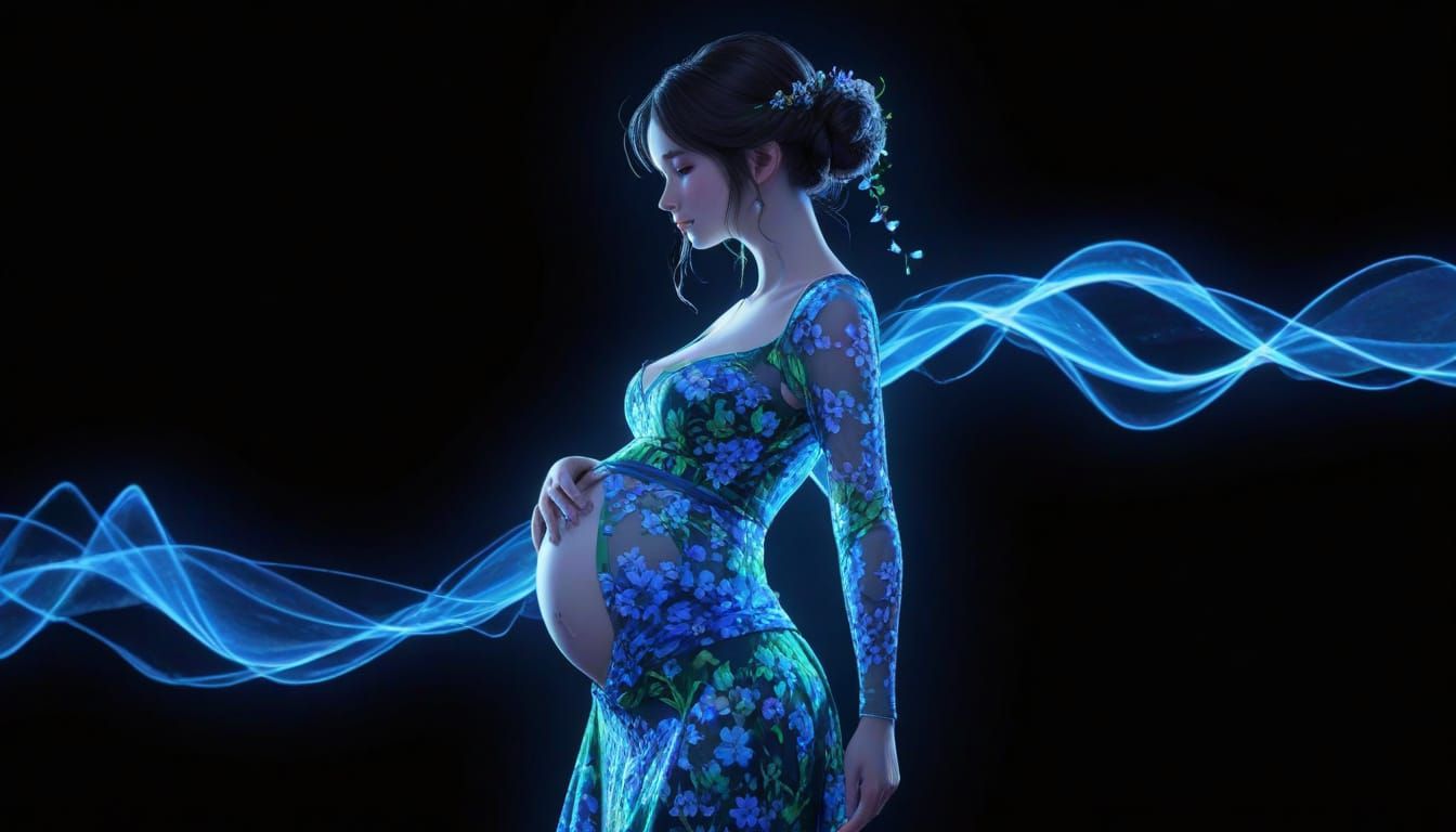 Matronly Figure in Vibrant Floral Attire