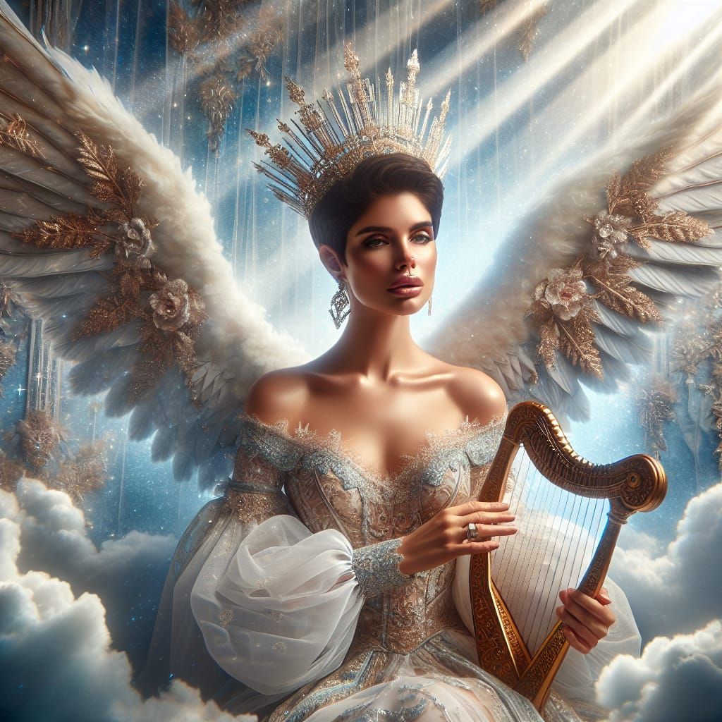 Jill Valentine from Resident Evil as a goddess in a heavenly...