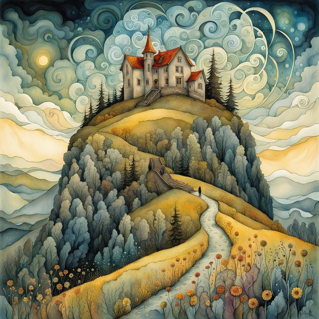 Nostalgic Watercolor Concert Art with Floral Accents