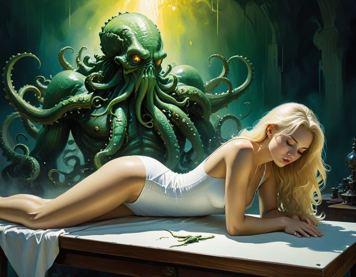 Cthulhu's Massage: A Watercolor Fantasy