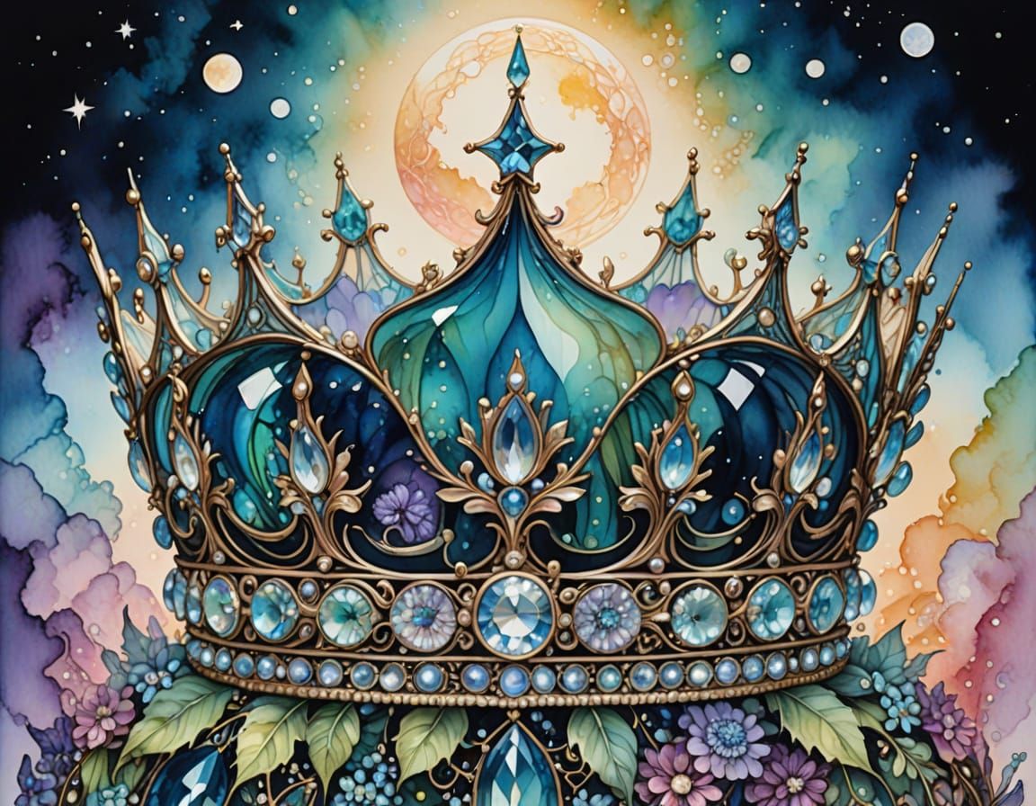 Intricately detailed alcohol ink illustration, a magnificien...