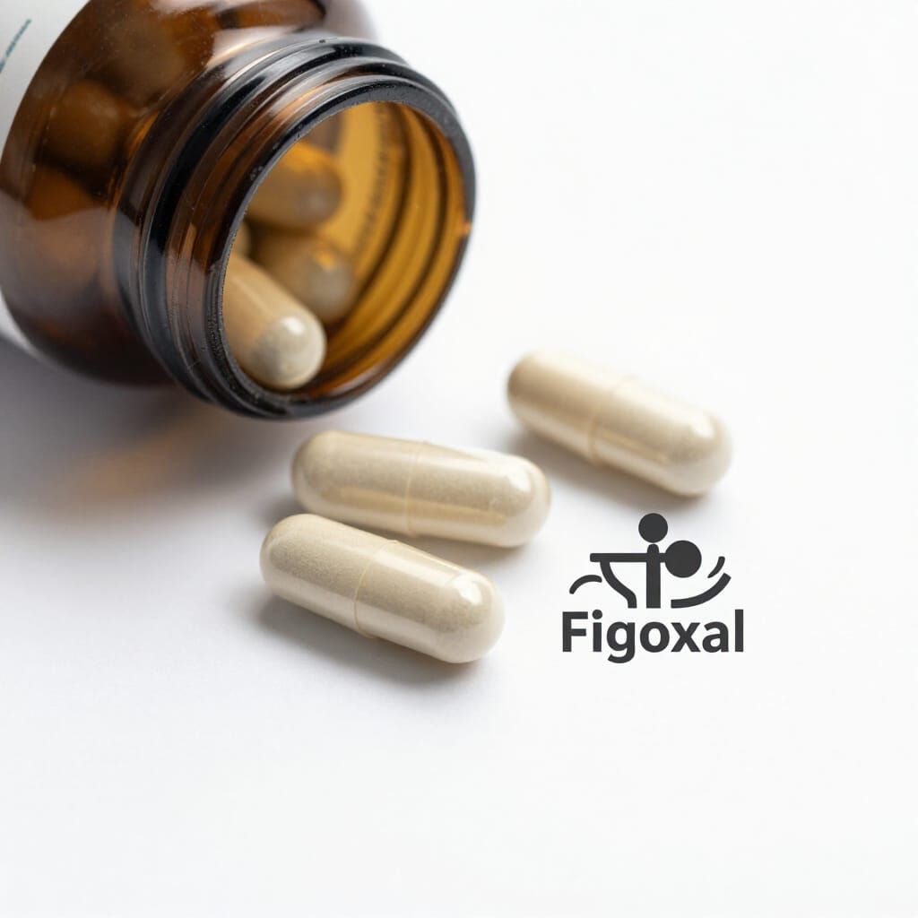 Figoxal Capsules: Sleek Product Shot with Wellness Icon