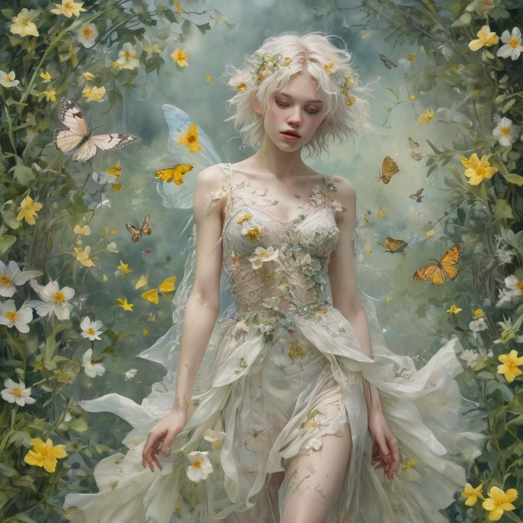 Seelie Fairy Court Masterpiece in Watercolor and Oil