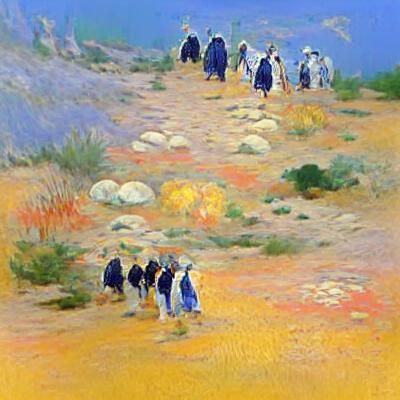 Pilgrims in Desert: An Impressionistic Vision