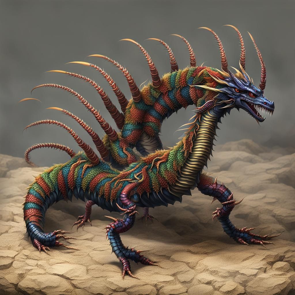 Centipede Dragon with Multiple Legs