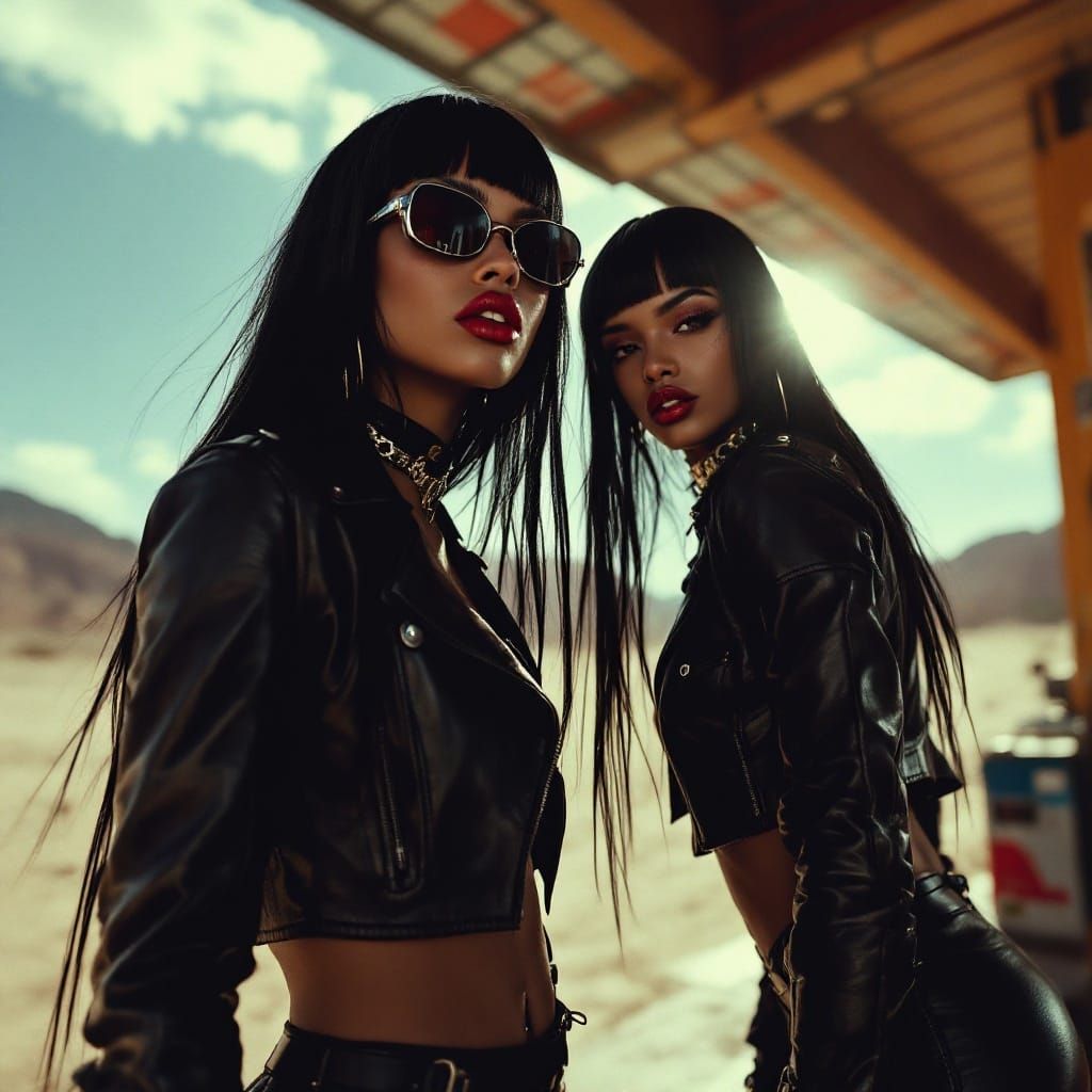 Glamorous Alien Biker Chicks Revel in Arizona Desert Heat