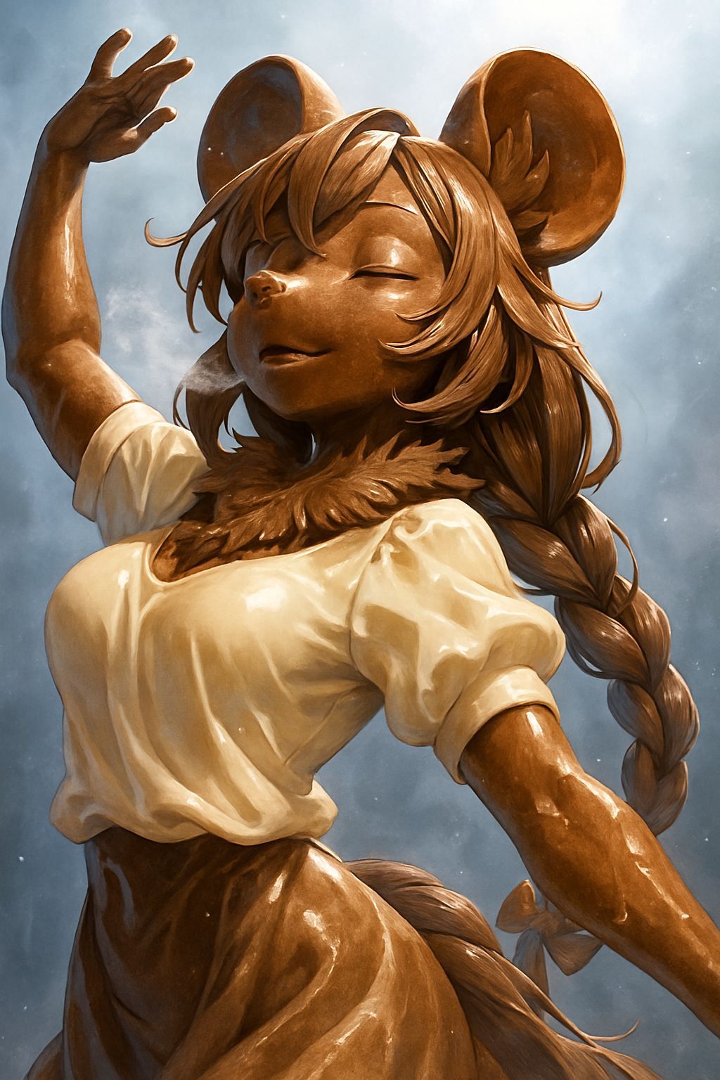 Anime Chocolate Mouse Sculpture in Vivid Detail