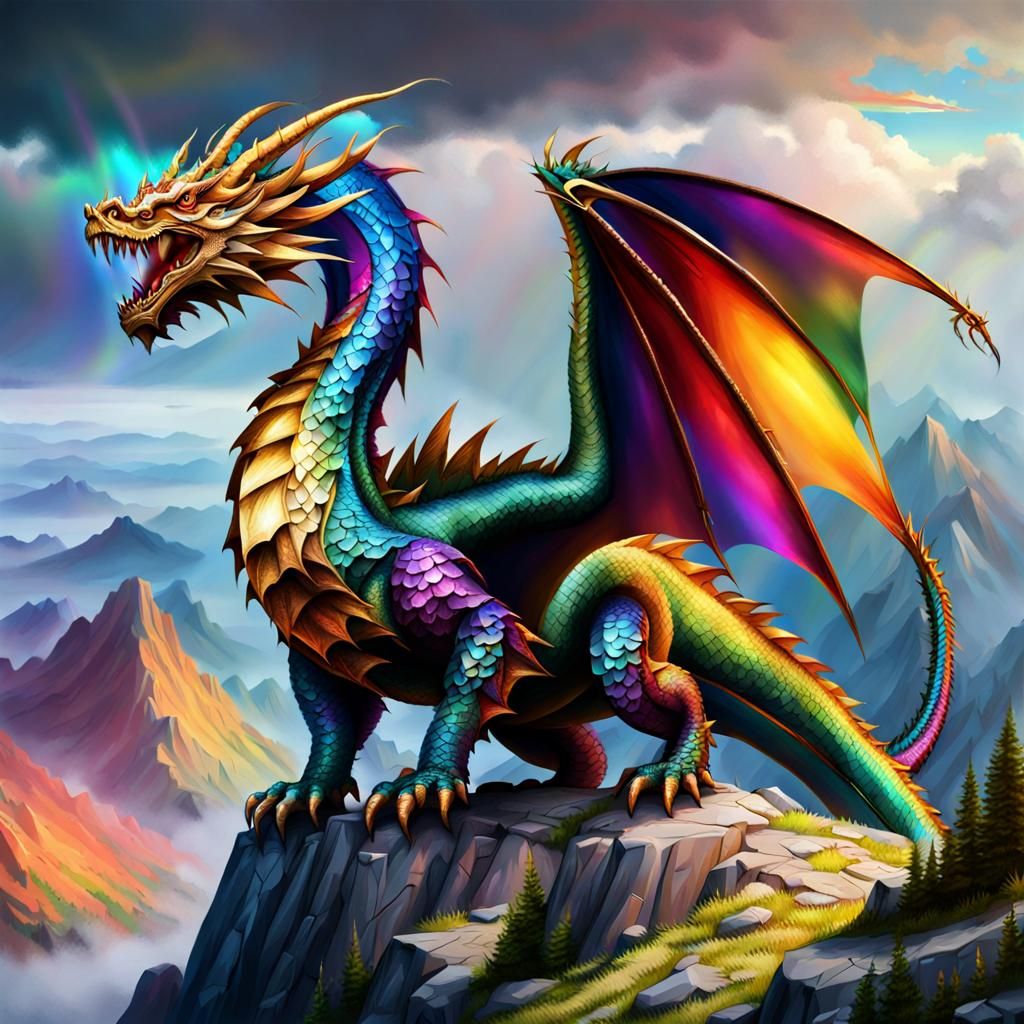 Metallic Rainbow Dragon Mountain Peak