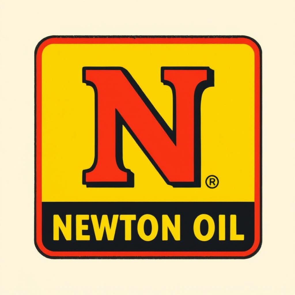 Vintage Oil Company Logo in Yellow and Red