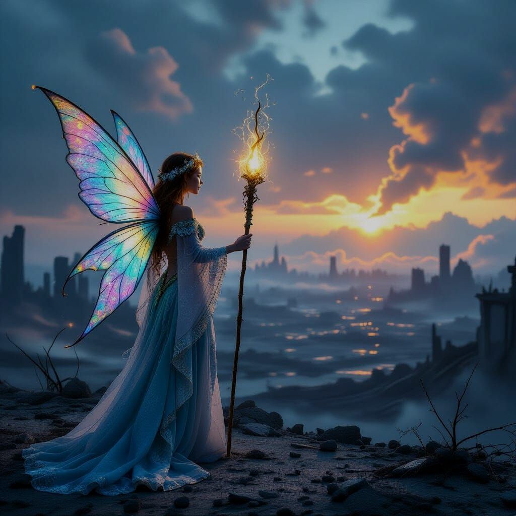 Fairy in Wasteland: A Post-Apocalyptic Vision