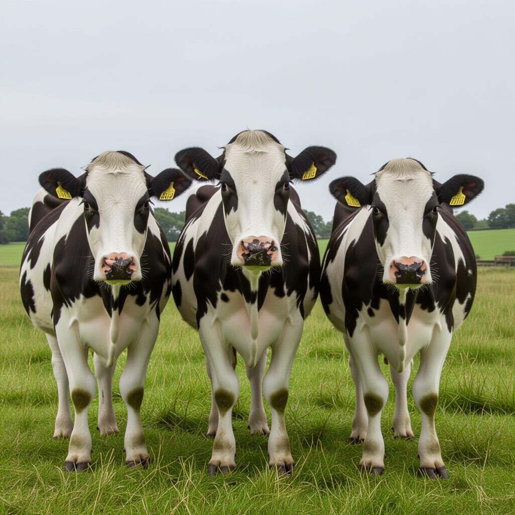 Cows Grazing in a Field