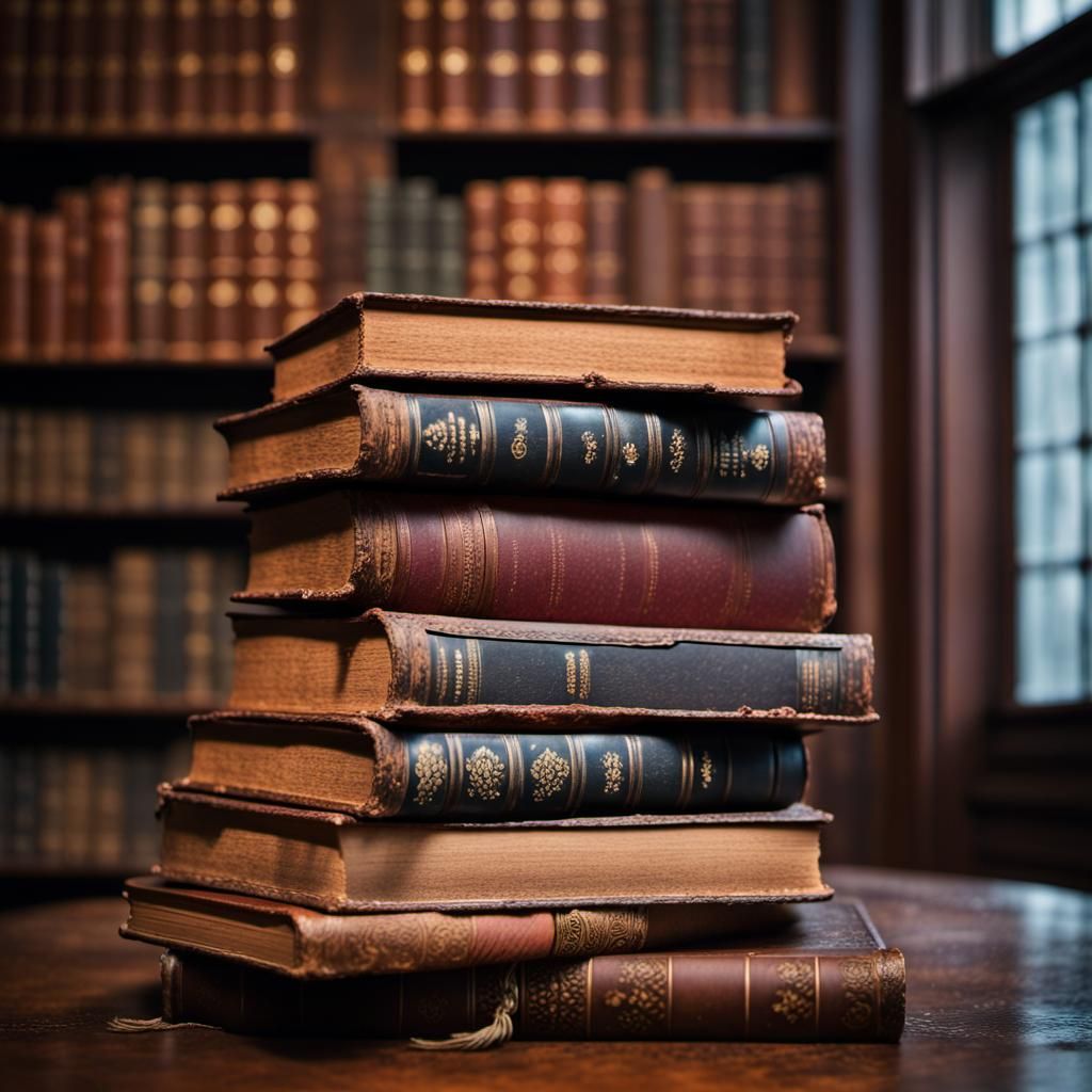 Aesthetic Library with Ancient Books