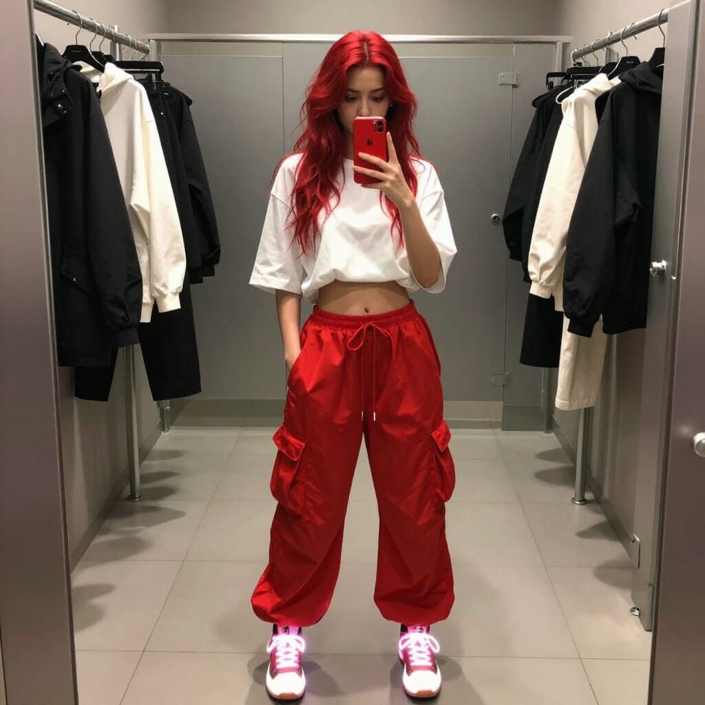 Ethereal Fantasy Portrait of a Woman in a Fashion Store Bath...