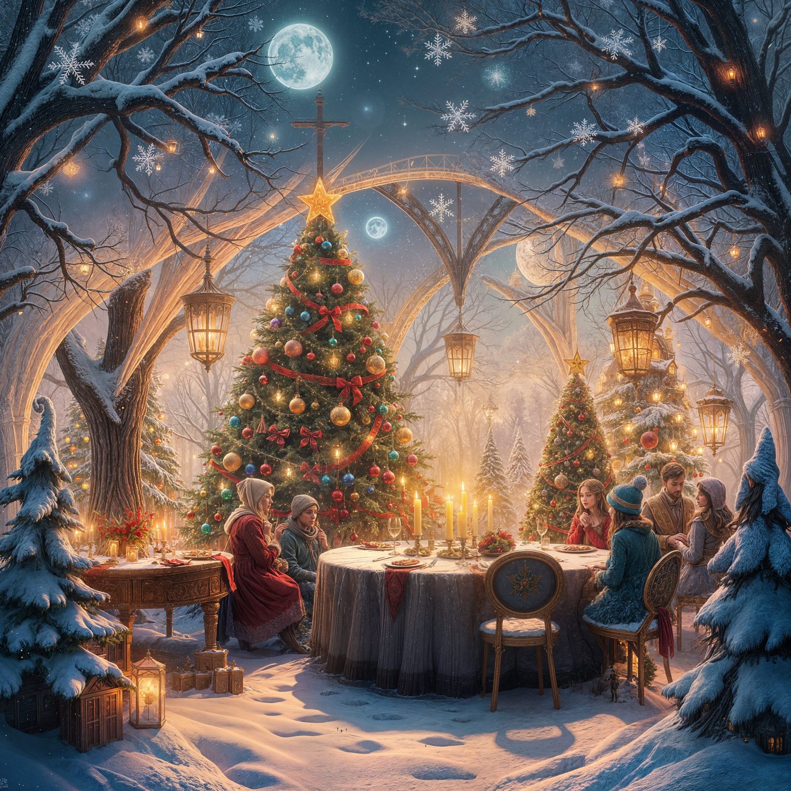 Mystical Christmas Fantasy Fiesta in Vibrant Details