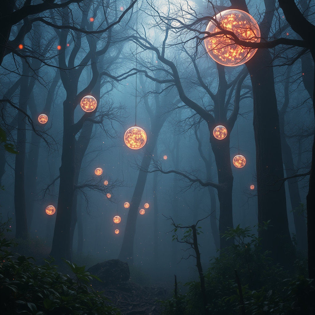 Cosmic Dust Dance in Mystical Forest