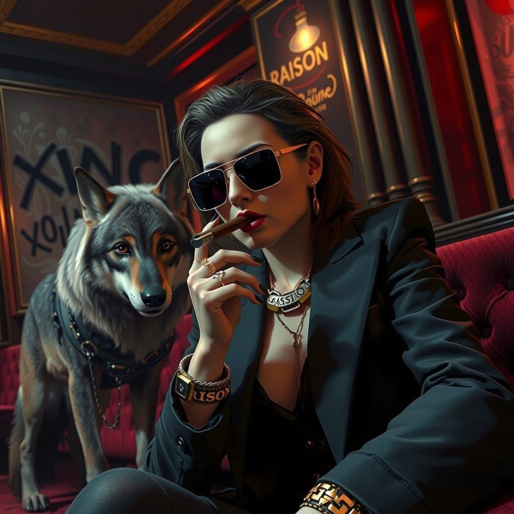 Mafia Woman Exudes Confidence in Luxurious Club Setting as M...