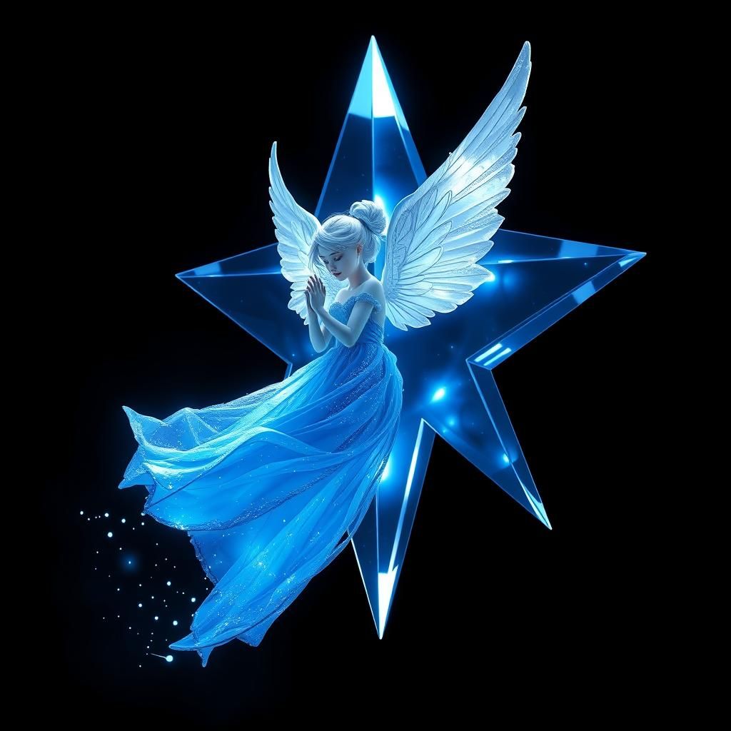 Luminescent Angel in Crystalline Prism: Fantasy Concept Art