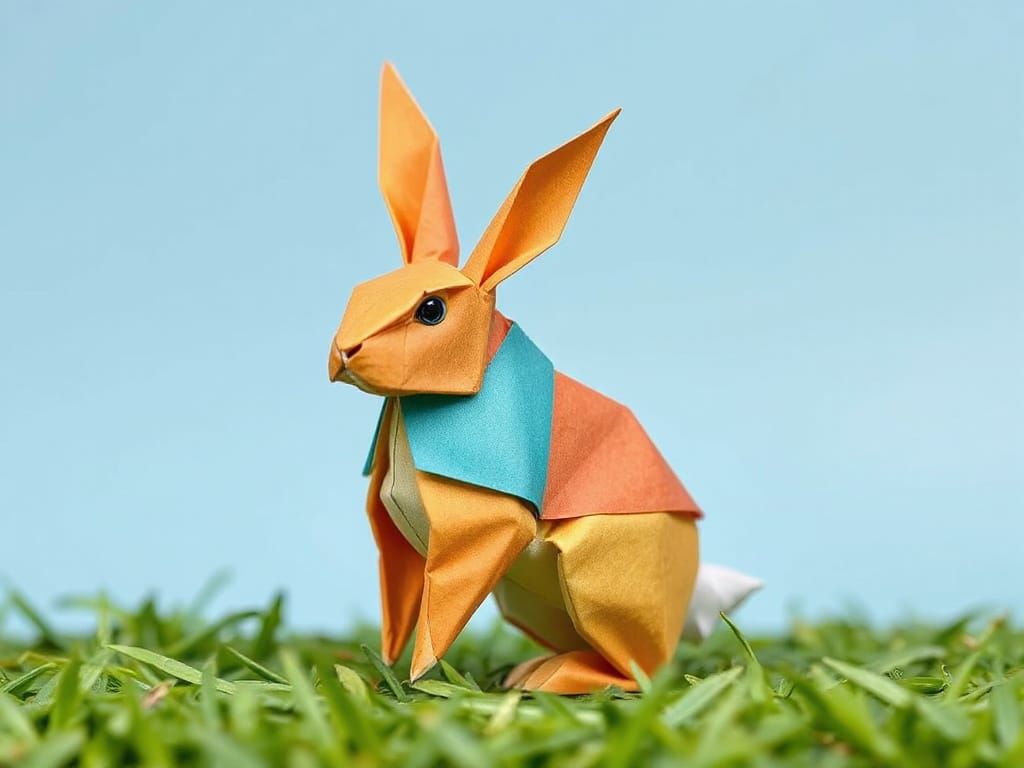 Colorful Origami Rabbit with Dynamic Lighting