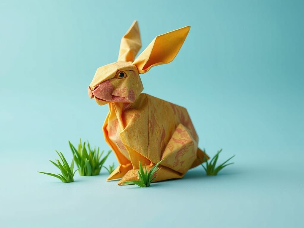 Colorful Origami Rabbit with Dynamic Lighting
