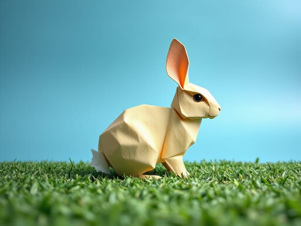 Colorful Origami Rabbit with Dynamic Lighting