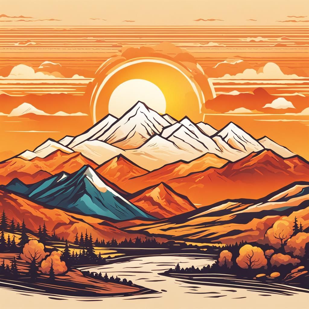 Majestic Sunrise Over Mountain Landscape