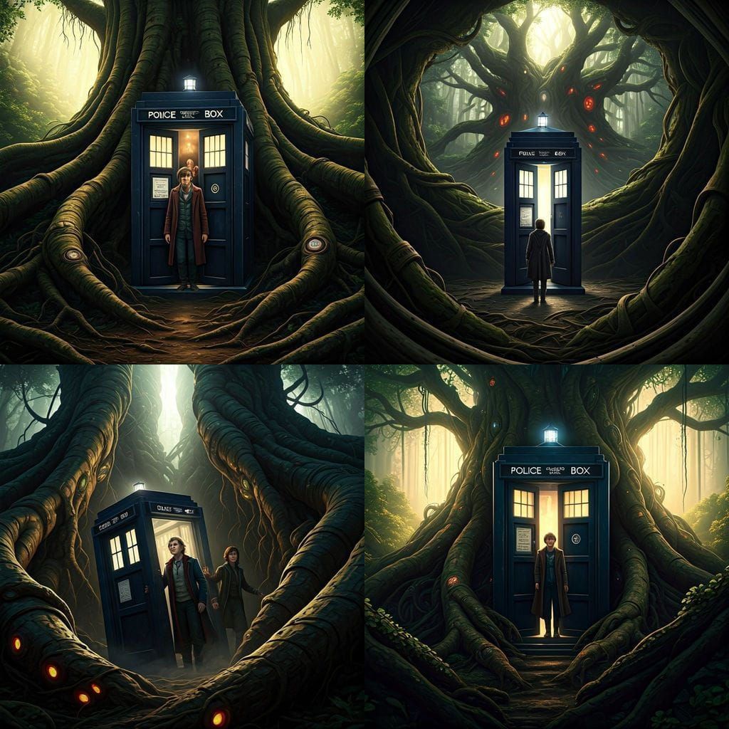 TARDIS Materializes in Ancient Tree with Advanced Tech