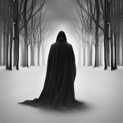 Ethereal Ghostly Figure in Dark Setting