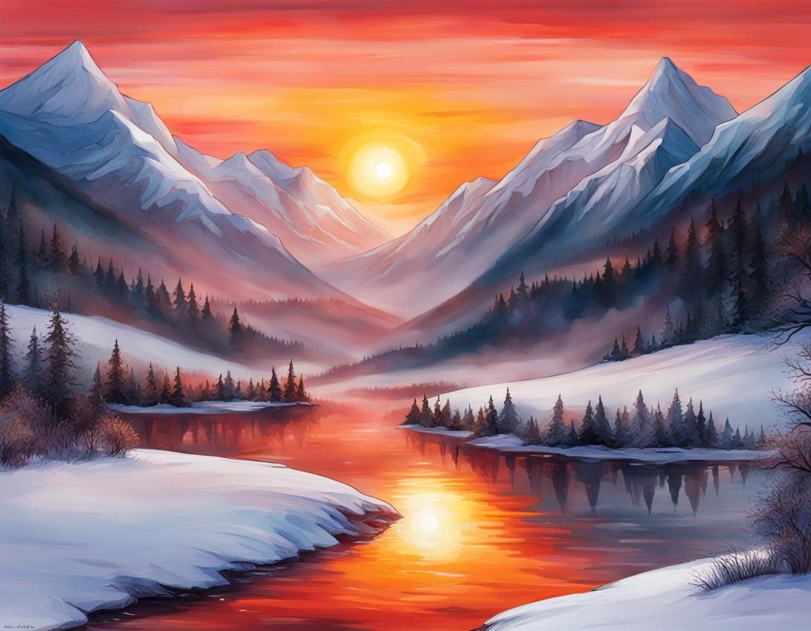 Majestic Mountain Sunrise Dreamscape
