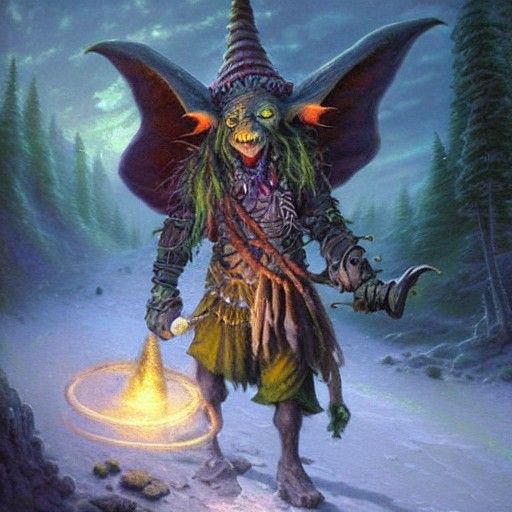 Ethereal Goblin Shaman in Luminist Style
