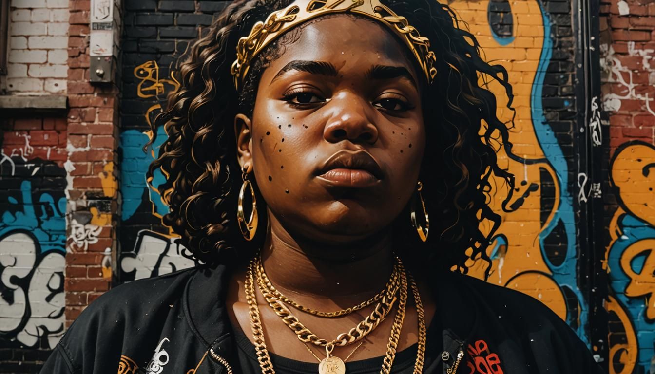 Biggie Smalls Graffiti Portrait with Music Notes